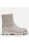 Large Size Women's Beige Genuine Leather Suede Knitting Boots 41-42-43-44-Beige Leather - 8
