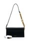 Women's Stylish Shoulder Bag with Flap Logo and Chain Detail Lv930382 Black - 3