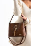 Women's Gold Detailed 3-Compartment Shoulder and Crossbody Bag - 8