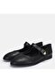 Large size women's flat shoe with black strap 41-42-43-44 - 2