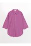 Ozmarka New Season Shirt Collar Plain Long Sleeve Women's Beach Dress - 5