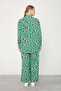 Green Violet Patterned Top and Bottom Set - 6