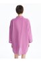 Ozmarka New Season Shirt Collar Plain Long Sleeve Women's Beach Dress - 4