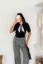 Ribbon Detailed Short Sleeve Soft Textured Knitwear Sweater Aw25Kz0076 - 3