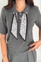 Ribbon Detailed Short Sleeve Soft Textured Knitwear Sweater Aw25Kz0076 - 5