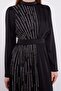Black Stone Embroidered Evening Dress Satin Dress - 7