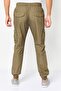 Men Regular Fit Plain Cargo Pants, Khaki - 4