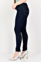 Women Skinny Fit Washed Denim Jeans, Navy - 2