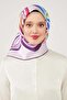 وشاح حريري نقي بنمط قطرات الأرجواني - 3