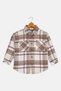 Kids Girl Spread Collar Long Sleeve Plaid Shirt, Multicolor - 2