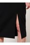 Alita City Lcw Vision Black Double-Faced Fabric Plain Midi Women's Skirt with a Difference - 3