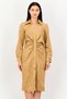 Women Velvet Shirt Dress, Tan