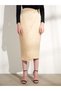 Alita City Natuvera Beige Satin Plain Midi Women's Skirt with a Difference - 5