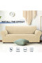 Light Beige 190x230cm Three Seater Stretch Sofa Cover - 4