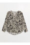 Wacky Collar Floral Long Sleeve Women's Blouse - 6