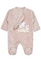 Girl Bear Rabbit Embroidery Zippered 1-6 Months Jumpsuit - Brown 1-3 Months - 3