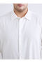 Ecru Plus Size Regular Fit Long Sleeve Dobby Men's Shirt - 3