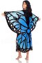Butterfly Wearable Blanket, 120 x 120 cm, Polyester, Adult, Pink/Blue/Black - 2