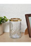 Clear And Gold Embossed Glass Tumbler