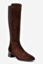 Rochos Brown Suede Stretch Detailed Genuine Leather Women's Boots - 3