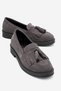 Mi̇lina Smoked Suede Tasseled Genuine Leather Women's Loafer Shoes