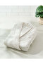 Cream Flannel Fleece Bathrobe (XXL)