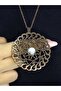 Natural Stone Moonstone Natural Stone Round Model Ancient Woman Necklace Euk47Ay