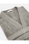 Grey Essence Kimono Bathrobe With Ribbed Border - 3
