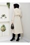 Trench Coat with Button Detail on the Back and Pocket - 8