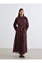 Özmarka New Season Patterned Waist-Fitted Chiffon Dress - 2