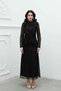 Black Lace Dress with Ruffled Front and Lining