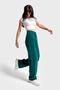 Women's Petrol Green Doris 29w5-118 Straight Fit High-Waist Thick Corded Velvet Fabric Pants - 2