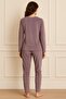 Women's 13166-652 long sleeve velvet pajama set - 2