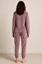Women's 13164-2807 long sleeve velvet pajama set - 2