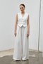 White Vest and High-Waisted Wide-Leg Pants Eden Set - 4