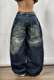 Navy D2T Vintage Washed Baggy Y2K Trousers