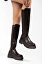 812-300 Brown Zippered Daily Women's Boots - 2