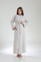 Women's Lace Jacquard Shawl Collar Winter Long Sleeve Special Design Postpartum Maternity Robe Nightgown Set - 8