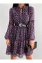 Women's Chiffon Floral Pattern Dress - 2