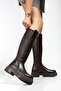 812-300 Brown Zippered Daily Women's Boots - 3