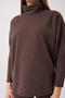 Women's Thessaloniki Fabric Oversized Comfortable Fit Turtleneck Bat Sleeve Detailed Top and Bottom Set - 5