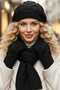 Women's Knitted Patterned Beanie Scarf Gloves Set - 8