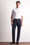 Navy Blue Side Pocket Straight Leg Cotton Slim Fit Chino Casual Trousers 1003255165
