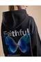Printed Oversized Hoodie with Long Sleeves - 5