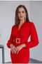 Women's Stone Buckle Detailed Short Dress - 5