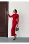 Simli Drape Detay Elbise