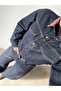 Velvet Collar Denim Shirt - 5