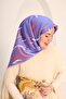 Purple, Mink, Bright Orange, Ecru Geometric Pattern Tivil Silk Scarf Ist 11432 - 16 - 2