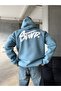 Men's Swd Printed Sweatshirt Oversize K Hooded 3 Yarn