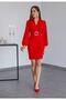 Women's Stone Buckle Detailed Short Dress - 2